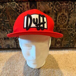 Simpsons Matt Groening Red Duff Beer Cap Embroidered Logo Adjustable Canvas Cap